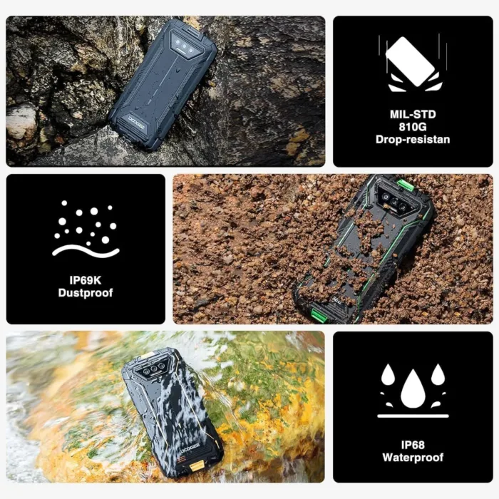 DOOGEE S41 MAX Rugged Smartphone Unlocked 2024,16GB+256GB/1TB Android 14 Rugged Phone,6300mAh Rugged Cell Phone,5.5" HD+ Rugged Mobile Phone,IP68 Waterproof Cell Phone,Dual 4G SIM/Face ID/OTG/NFC/GPS