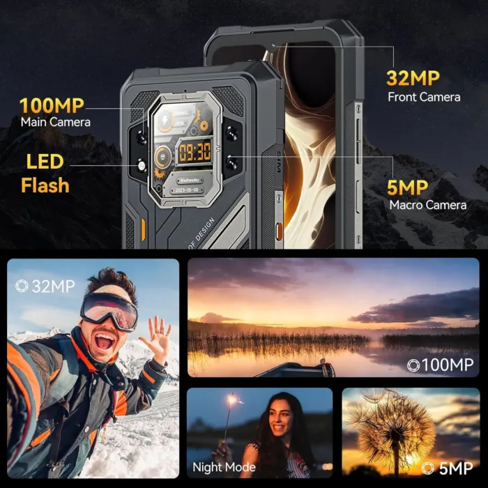 CUBOT King Kong X Rugged Smartphone 5G - 32GB+256GB Cell Phone, 10200mAh(33W) Battery, 6.58" FHD+1.85" Dual Display Rugged Phone Unlocked, 100MP Camera, 5G Dual SIM Android 14 Phones, NFC/GPS/OTG