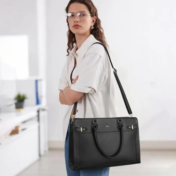 Keyli 3pc Laptop Tote Bag for Women 15.6 Inch Work Bag Business Computer Briefcase Waterproof Leather Messenger Bags Purses - Image 5