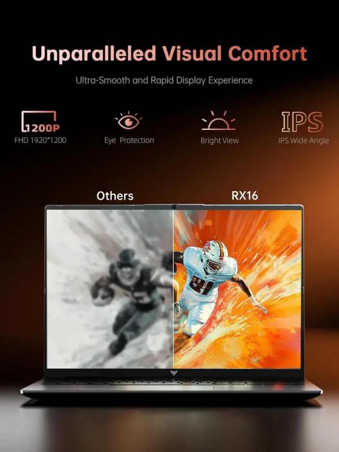2025 Laptop, Laptop with AMD Ryzen 7 6800H (8C/16T, Up to 4.7GHz), 16GB DDR5 512GB NVMe SSD Laptop Computer, 16-inch FHD Display, WiFi 6, Backlit KB