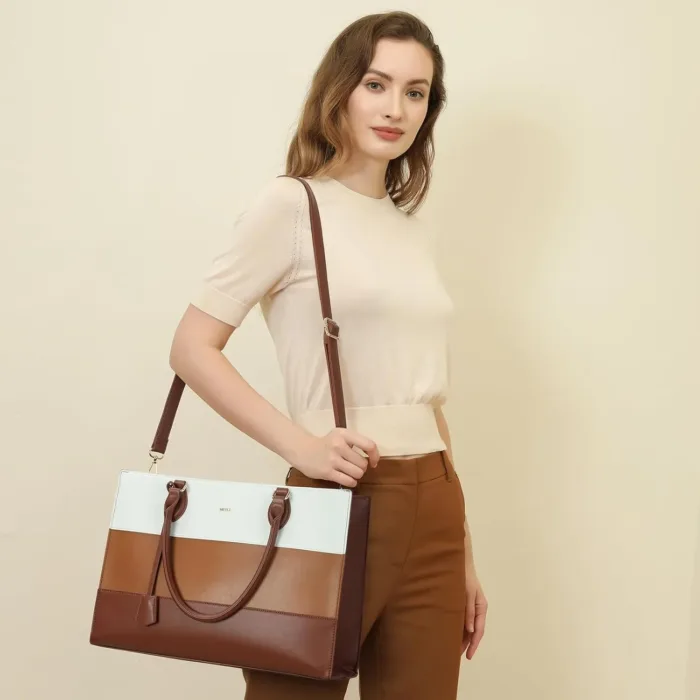 Keyli 3pcs Laptop Bag for Women,15.6 Inch Work Tote Bags Waterproof Leather Business Computer Briefcase Shoulder Handbag - Image 5