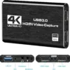 Capture Card Nintendo Switch, 4K HDMI Video Capture Card, 1080P 60FPS, HDMI to USB 3.0 Capture Card for Streaming Work with Camera/Xbox/PS4/PS5/PC/OBS