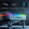 Cooling Pad for Dell Alienware m18 R2 R1 18 inch Gaming Laptop, It is a Well Deserved Heat Dissipation Monster,Cooler with Powerful Turbo Fan Can Fast Cooling,6 RGB Light Mode,Touch Start ﻿