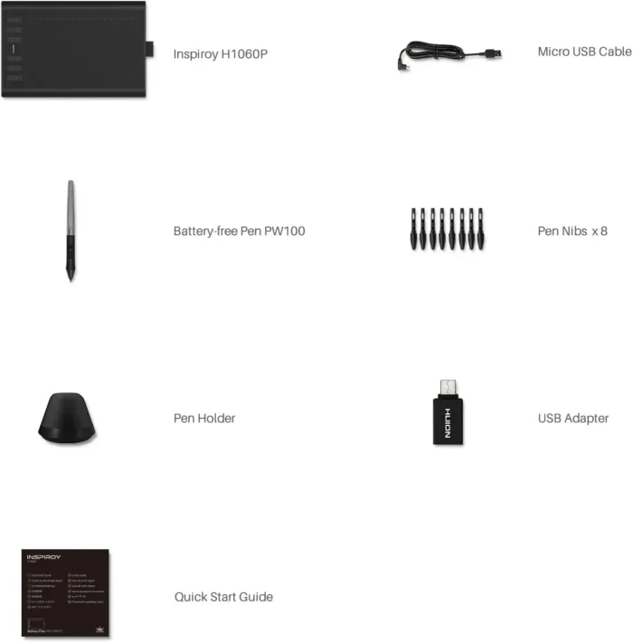 HUION Inspiroy H1060P Graphics Drawing Tablet with 8192 Pressure Sensitivity Battery-Free Stylus and 12 Customized Hot Keys, 10 x 6.25 inches Digital Art Tablet for Mac, Windows PC and Android - Image 10