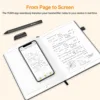Digital Notebook with Smart Pen, Real-time Sync for Digitizing, Bluetooth Wireless Paper for Note-taking, Smart Writing Set Store Handwritten Notes Digitally, with Connected Notebook Notes App