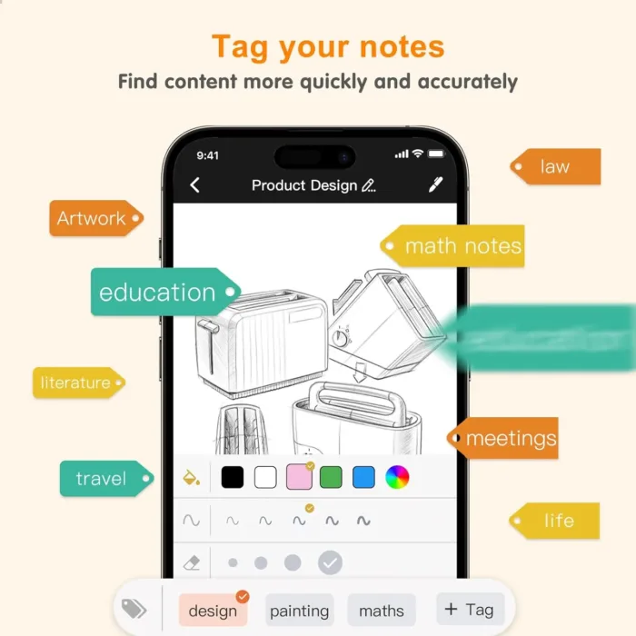 Digital Notebook with Smart Pen, Real-time Sync for Digitizing, Bluetooth Wireless Paper for Note-taking, Smart Writing Set Store Handwritten Notes Digitally, with Connected Notebook Notes App