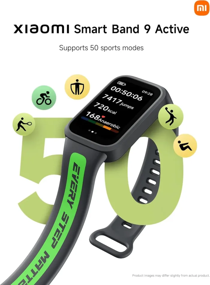 Xiaomi Smart Band 9 Active Global Version 1.47'' Display 18-Day Battery Life Modes All-Day Health and Fitness Monitoring 5ATM (Black)