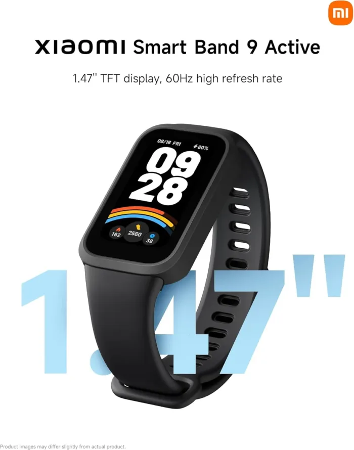 Xiaomi Smart Band 9 Active Global Version 1.47'' Display 18-Day Battery Life Modes All-Day Health and Fitness Monitoring 5ATM (Black)