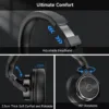 Wired Over Ear Headphones, Studio Monitor & Mixing DJ Headphones with 50mm Neodymium Drivers and 1/4 to 3.5mm Jack for Guitar AMP Podcast Piano Keyboard (Black)
