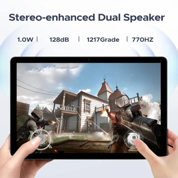 DOOGEE Android 15 Tablet, 11 inch Android Tablet 16GB+128GB/2TB TF Octa-Core,90Hz Display, 8580mAh, Netflix 1080P,Bluetooth 5.0+5G WiFi, 13MP+5MP, Face ID,Metal Body-Black