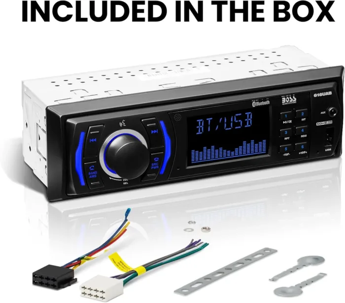 BOSS Audio Systems 616UAB Car Stereo With Bluetooth - Single DIN, MP3, USB, Aux-in, AM/FM, No CD DVD Player