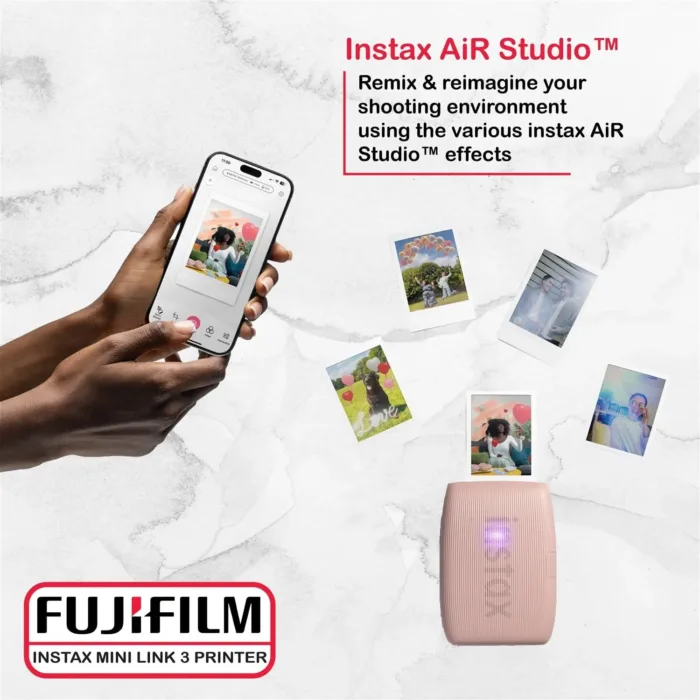 Fujifilm Instax Mini Link 3 Printer Bundle Instax Mini Film (40 Sheets), Instax Mini Link 3 Protective Case (Rose Pink) - Image 5