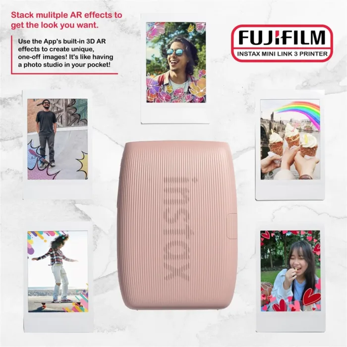 Fujifilm Instax Mini Link 3 Printer Bundle Instax Mini Film (40 Sheets), Instax Mini Link 3 Protective Case (Rose Pink) - Image 8