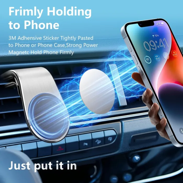 2PCS Mobile Phone Navigation Magnetic Bracket, L Type 360° Rotatable Car Phone Mount, Magnetic Navigation Bracket for Any Smartphone (Black) - Image 3