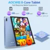2025 Android Tablet with Keyboard 12GB RAM 128GB ROM 1TB Expand, Octa-Core, 8000mAh 10 Inch Android 13 Tablets with 5G+2.4G WiFi, HD IPS Touchscreen, Case, Mouse, GPS, Split Screen, Metal Body -Blue