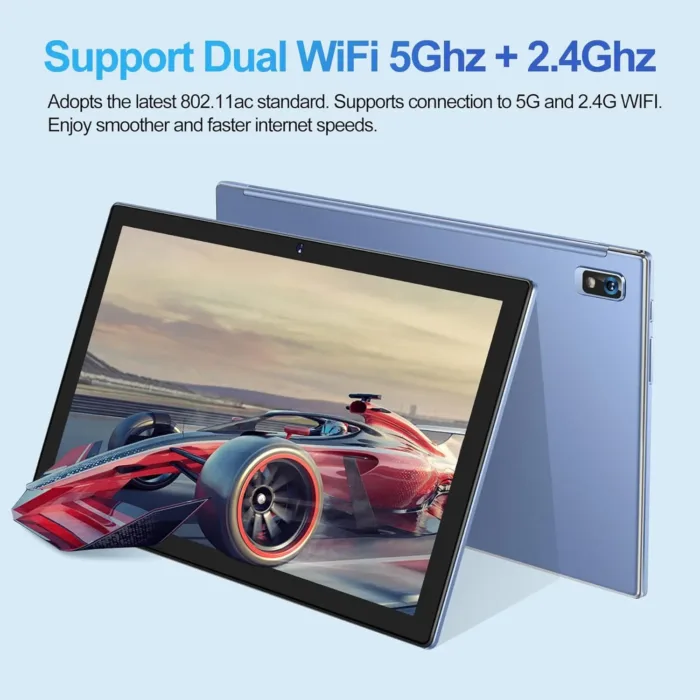 2025 Android Tablet with Keyboard 12GB RAM 128GB ROM 1TB Expand, Octa-Core, 8000mAh 10 Inch Android 13 Tablets with 5G+2.4G WiFi, HD IPS Touchscreen, Case, Mouse, GPS, Split Screen, Metal Body -Blue