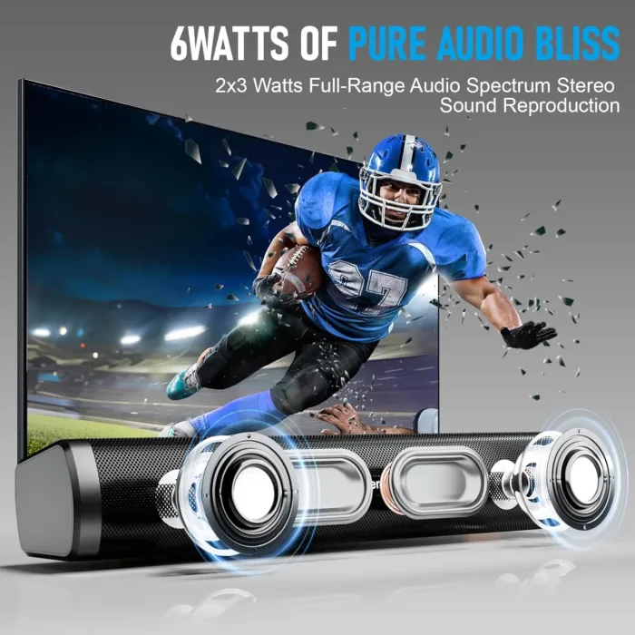 Dnil Portable Wireless Speaker Home Bluetooth Sound Bar Compatible with PC, Laptop, Smartphone