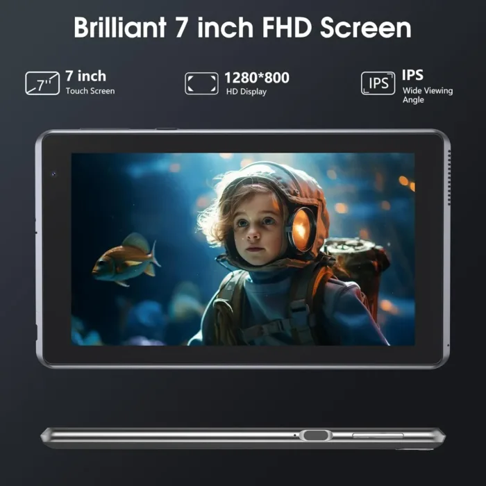 7 inch Tablet, Android 11 Tablet with, 2GB+32GB+1TB (Expand), Quad-Core, BT, Wi-Fi, Educational, Music, Dual Camera