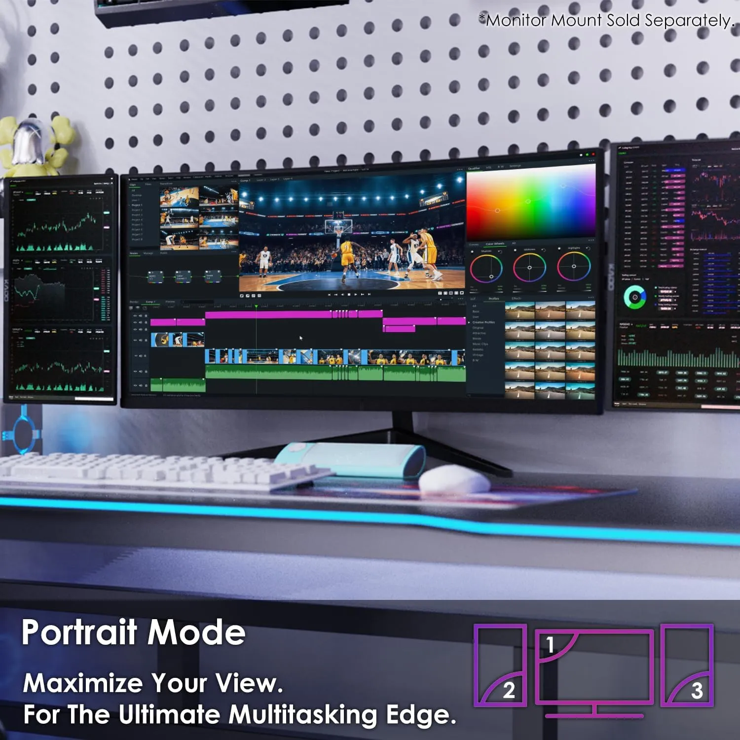 Kado Dual Portable Monitor Setup - 2-Pack 15.6" FHD for Laptop, 1920x1080 IPS HDMI USB Type-C Screen Extender, Built-in Speakers, Stacked Setup for Office Gaming Daytrading - Image 4