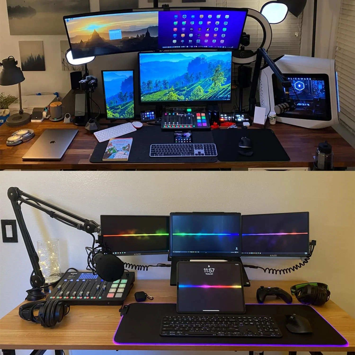 Kado Dual Portable Monitor Setup - 2-Pack 15.6" FHD for Laptop, 1920x1080 IPS HDMI USB Type-C Screen Extender, Built-in Speakers, Stacked Setup for Office Gaming Daytrading - Image 9