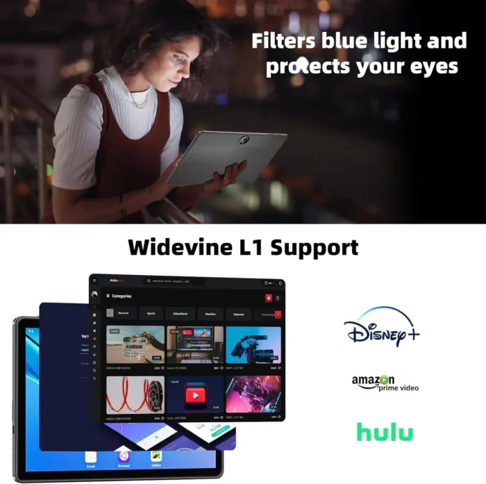 2025 Upgraded Android 14 Tablet 11inch, 12GB+128GB+512GB, Support Face Unlock,18W Fast Charging with 8000mAh Large Battery ,Dual WiFi6, Dual Camera,Octa-Core CPU, Bluetooth,HD Touchscreen Display