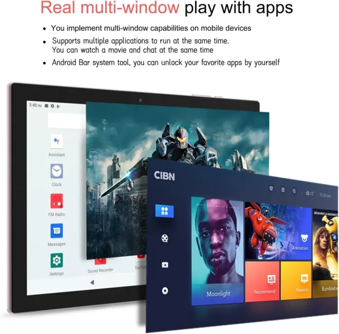 Android 14 Tablet 10 Inch Tablet, DDR4 8GB RAM 64GB Storage Tablets, Support 1TB Expand 2MP+8MP Dual Camera 10 IN Tab, WiFi6 Bluetooth 6000mAh Battery, 1280*800 10.1'' IPS HD Touch Screen Tableta.