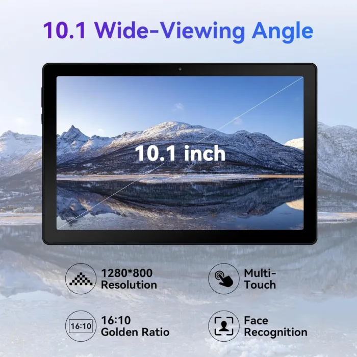 Android 14 Tablet, Octa-Core 10 inch Tablet, 10GB RAM+64GB ROM (Expand to 1TB), Bluetooth 5.3, WiFi 6, 5MP+8MP Dual Camera, Face ID, 4G Dongle Wireless Internet (Black)