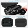 co2CREA Osmo Mobile 7P/7 Gimbal Stabilizer Hard Case - Waterproof Travel Storage Box with Custom Foam Insert & Mesh Pocket for DJI OM Mobile 7P Smartphone Gimbal, Accessories, Cables (Black Case)