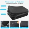 co2CREA Osmo Mobile 7P/7 Gimbal Stabilizer Hard Case - Waterproof Travel Storage Box with Custom Foam Insert & Mesh Pocket for DJI OM Mobile 7P Smartphone Gimbal, Accessories, Cables (Black Case)