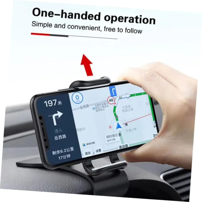 360Degree Car Phone Holder Snap Type Rotation Mobile Phone Bracket for Dashboard Easy Installation Compatible with All Smartphones