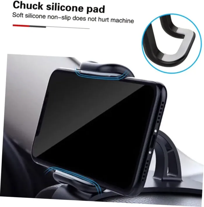 360Degree Car Phone Holder Snap Type Rotation Mobile Phone Bracket for Dashboard Easy Installation Compatible with All Smartphones
