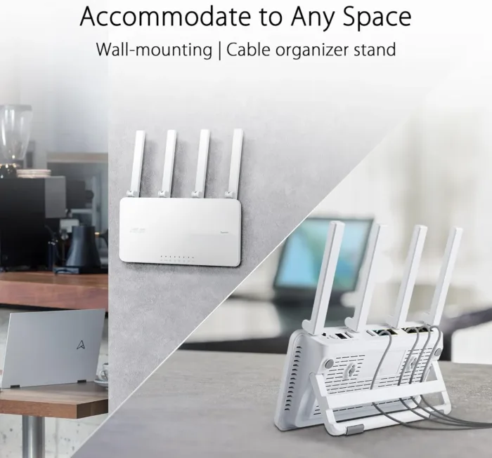 ASUS ExpertWiFi EBR63 AX3000 WiFi 6 Business Router - Custom Guest Portal & SDN, Easy Setup & Remote Management, Scalable with ExpertWiFi AIMesh, Free Commercial-Grade Security, VPN, VLAN