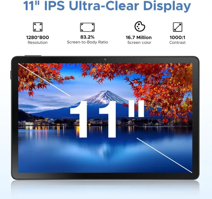 DOOGEE U11 Pro Android 15 Tablet, 11 inch Tablet, 30GB+256GB/2TB TF,8580mAh,Octa-Core,90Hz Display, Netflix 1080P,5G WiFi,Widevine L1,BT5.0,13MP+5MP, Face ID/OTG with Pen, Keyboard, Mouse&Case