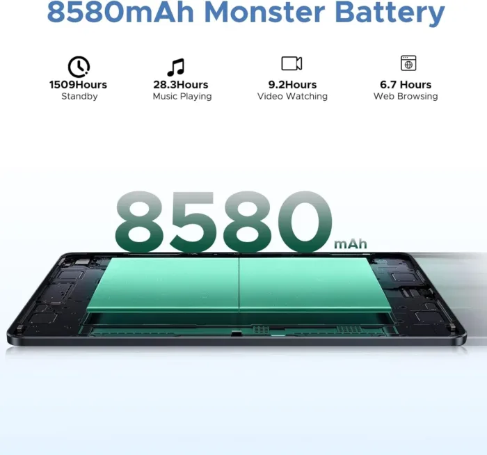 DOOGEE U11 Pro Android 15 Tablet, 11 inch Tablet, 30GB+256GB/2TB TF,8580mAh,Octa-Core,90Hz Display, Netflix 1080P,5G WiFi,Widevine L1,BT5.0,13MP+5MP, Face ID/OTG with Pen, Keyboard, Mouse&Case