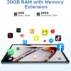 DOOGEE U11 Pro Android 15 Tablet, 11 inch Tablet, 30GB+256GB/2TB TF,8580mAh,Octa-Core,90Hz Display, Netflix 1080P,5G WiFi,Widevine L1,BT5.0,13MP+5MP, Face ID/OTG with Pen, Keyboard, Mouse&Case