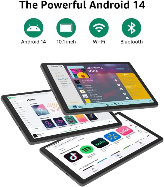 10.1“ Tablet, 2025 Latest Android 14 with Octa-Core Processor, 8GB&64GB Storage(Expand to 512GB), Dual Camera, G-Sensor, WiFi 6&Bth 5, 5000mAh Battery
