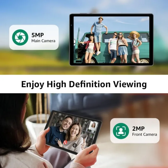 10.1“ Tablet, 2025 Latest Android 14 with Octa-Core Processor, 8GB&64GB Storage(Expand to 512GB), Dual Camera, G-Sensor, WiFi 6&Bth 5, 5000mAh Battery
