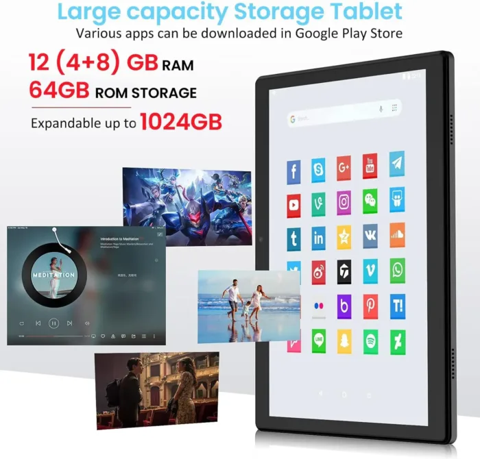 2025 Android Tablet, 10.5 Inch Android 14 Tablet Octa-Core, 12GB RAM+64GB ROM 1TB Expand, 2+8MP Camera, BT5, Tablets PC 2.4/5G WiFi 6,1080 IPS FHD Screen, Tablets Android Gifts for Men Women