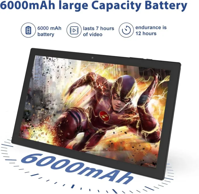 10.1 inch Tablet, Andaroid 14 tablet, 6GB RAM 32GB ROM 1TB Expand, Quad Core Processor, 2MP+8MP Dual Camera, Bluetooth, WiFi 6, 6000mAh Battery, IPS High Definition Screen, Powerful Tablet.