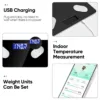 Digital Simple Bathroom Scale, Practical Body Fat Scale with Led Display, Body Composition Analyzer with Smartphone Application (Black)