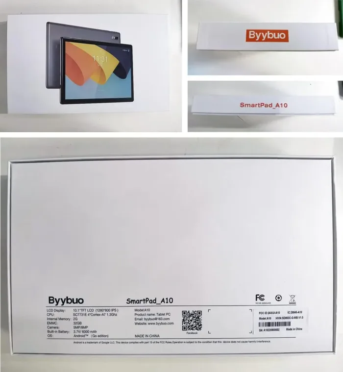 BYYBUO A10_L 10.1 inch Tablet, 4GB RAM 64GB ROM | Android 13 Tablets, Quad-Core Processor, 5000mAh Battery, 1280x800 IPS HD Touchscreen, 5MP+8MP Camera, Bluetooth, WiFi, Grey