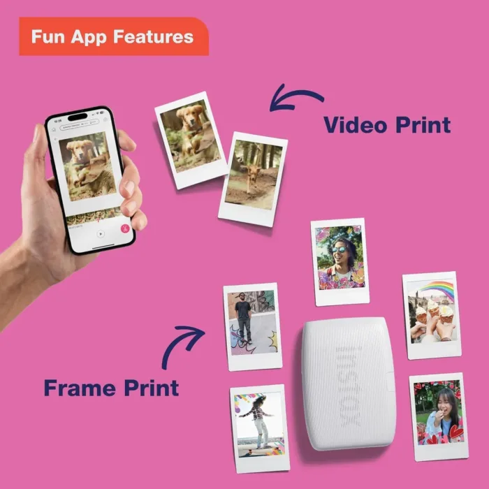 Fujifilm Instax Mini Link 3 Smartphone Printer Sage Green + Fuji Film Value Pack (20 Sheets)+ Shutter Accessories Bundle, Incl. Protective Case, 20 Sticker Frames, USB Type C Cable - Image 9