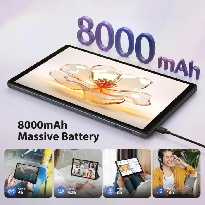 2025 Android 13 Tablets,10.1-inch Tablet with 128GB ROM,19GB RAM,1TB Expand, 2.0GHz CPU, 1920*1200 Incell screen, 8000mAh, 8+13MP WiFi BT5.0 GPS Android Tablet with Keyboard and Mouse - Black