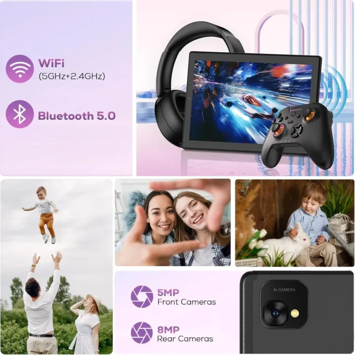 2025 Android 13 Tablets,10.1-inch Tablet with 128GB ROM,19GB RAM,1TB Expand, 2.0GHz CPU, 1920*1200 Incell screen, 8000mAh, 8+13MP WiFi BT5.0 GPS Android Tablet with Keyboard and Mouse - Black