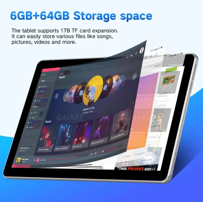 Android Tablet 10.1 inch, 2025 Cellular Tablets with SIM Card Slot, 4G LTE Tablet & Phone(Makes Calls), 64GB Storage (Expandable to 1TB),1280x800 IPS, Dual Cameras 8H Battery 5G Wifi with Case(Silver)
