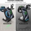 2025 Magnetic Wireless Mag-Safe Charging Station, 3 in 1 Fast Max Charging for iPhone 16 15 14 13 12 Pro Max Plus, Charger Stand for Apple Watch Series & Air pods 4 3 2 Pro, Gifts for Men