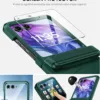 Vizvera for Motorola Razr+(Plus) 2025 Case with Hinge Cover,Built-in Screen Protector Shockproof All-Inclusive Smartphone Cover Wireless Charging for Motorola Razr+(Plus) 2025(Green)