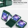 Vizvera for Motorola Razr+(Plus) 2025 Case with Hinge Cover,Built-in Screen Protector Shockproof All-Inclusive Smartphone Cover Wireless Charging for Motorola Razr+(Plus) 2025(Green)