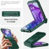 Vizvera for Motorola Razr+(Plus) 2025 Case with Hinge Cover,Built-in Screen Protector Shockproof All-Inclusive Smartphone Cover Wireless Charging for Motorola Razr+(Plus) 2025(Green)