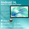 2025 Android 14 Tablet 10 inch Octa-Core Tablets with 22GB RAM+128GB ROM(Expand to 1TB),8000mAh Large Battery,1280x800 IPS HD Touch Screen,Support Widevine L1,Keyboard & Mouse Included-Metal Blue